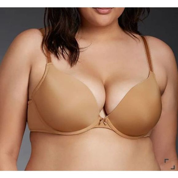 torrid Other - TORRID 38DD Plus Size Push Up Plunge Back Smoothing Bra Tan Beige Nude NEW NWT